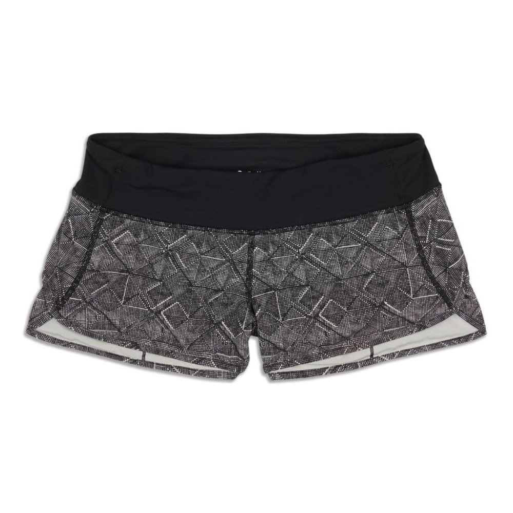 Lululemon Speed Short Formation Alpine White Black/Black Size 6
